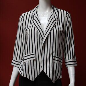Sparkle & Fade Black and White Striped Blazer